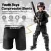 KOOPOW Youth Sliding Shorts Boys Padded Slider Shorts Sliding Pads with Cup Pocket for Baseball, Football, Hockey, Lacrosse,Black,S view 2