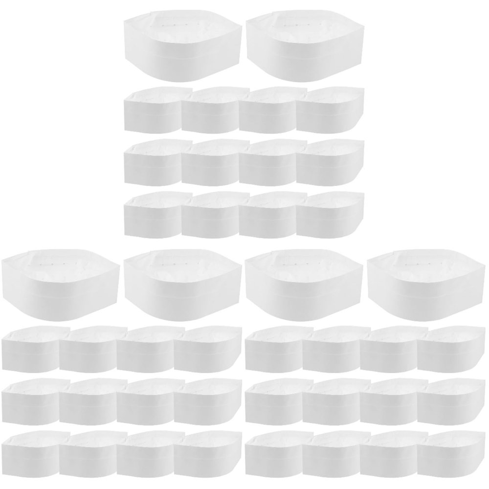 Hemoton Disposable Chef Hats 20 Pack Non-Woven Paper Cooking Caps for Sushi Bar Kitchen Food Service Uniforms