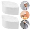 Hemoton Disposable Chef Hats 20 Pack Non-Woven Paper Cooking Caps for Sushi Bar Kitchen Food Service Uniforms view 4