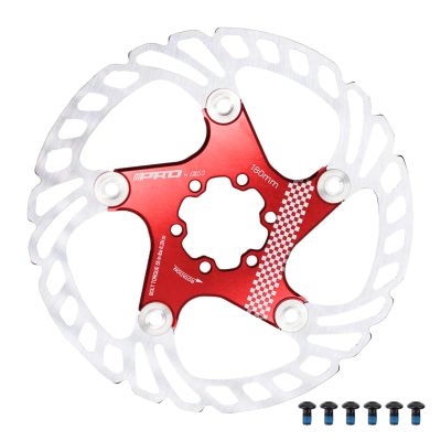 DJC Bike Brake Disc Rotor MTB Floating Brake Disc 140mm 160mm 180mm 203mm with 6 bolts Road Bike MTB BMX Steel Aluminum Brake Disc iiipro (2# red, 180mm)