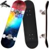ANYFUN Pro Complete Skateboards for Beginners Girls Boys Kids Youths Teens Adults 31"x8" Skate Boards 7 Layers Canadian Maple Double Kick Deck Concave Longboard (Nebulae) view 1