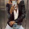 Women Casual Fashion Urban Sequin Sequins Sparkling Cardigan Jacket Fashion Outfits Black view 2
