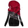 Casual Winter Long Coat Sleeve Prints Zipper Women Camouflage Sweatshirt Jacket Women's Christmas Mom Gift