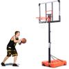 QVUUOU Portable Basketball Hoop & Goal, Outdoor Basketball System with 6.6-10ft Height Adjustment for Youth, Adults (Orange + Metal) view 1