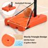 QVUUOU Portable Basketball Hoop & Goal, Outdoor Basketball System with 6.6-10ft Height Adjustment for Youth, Adults (Orange + Metal) view 4