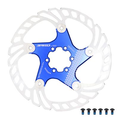 DJC Bike Brake Disc Rotor MTB Floating Brake Disc 140mm 160mm 180mm 203mm with 6 Bolts Road Bike MTB BMX Steel Aluminum Brake Disc iiipro (3# Blue, 180mm)