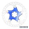 DJC Bike Brake Disc Rotor MTB Floating Brake Disc 140mm 160mm 180mm 203mm with 6 Bolts Road Bike MTB BMX Steel Aluminum Brake Disc iiipro (3# Blue, 180mm) view 1