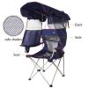 Camping Brothers Camping Chair with Canopy - Beach Chair with Shade for Outdoor Use, Adjustable Sunshade, Cup Holder, Side Pockets - Heavy Duty Folding Chair with Canopy Supports 330 lbs (Navy) view 3