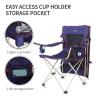 Camping Brothers Camping Chair with Canopy - Beach Chair with Shade for Outdoor Use, Adjustable Sunshade, Cup Holder, Side Pockets - Heavy Duty Folding Chair with Canopy Supports 330 lbs (Navy) view 4