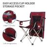 Camping Brothers Beach Chair with Canopy Shade - Outdoor Folding Chair with Full Sun Protection Canopy - Ideal for Camping, Lawn, Sports, Picnic & Beach - Comfortable & Convenient Design (Maroon) view 4