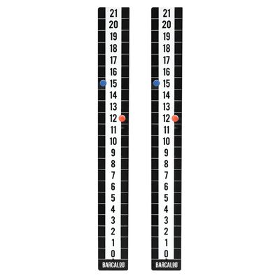 Barcaloo Cornhole Scoreboard Metal Decal with Magnetic Score Keepers - Vertical Orientation for Mounting on Side of Boards, 2 Pack