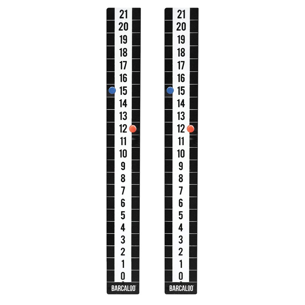 Barcaloo Cornhole Scoreboard Metal Decal with Magnetic Score Keepers - Vertical Orientation for Mounting on Side of Boards, 2 Pack