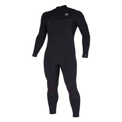 Billabong Mens 3/2mm Furnace Chest Zip Fullsuit Wetsuits - Black | Large