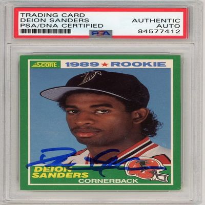 Deion Sanders 1989 Score Football Autograph Rookie Card #246 PSA/DNA