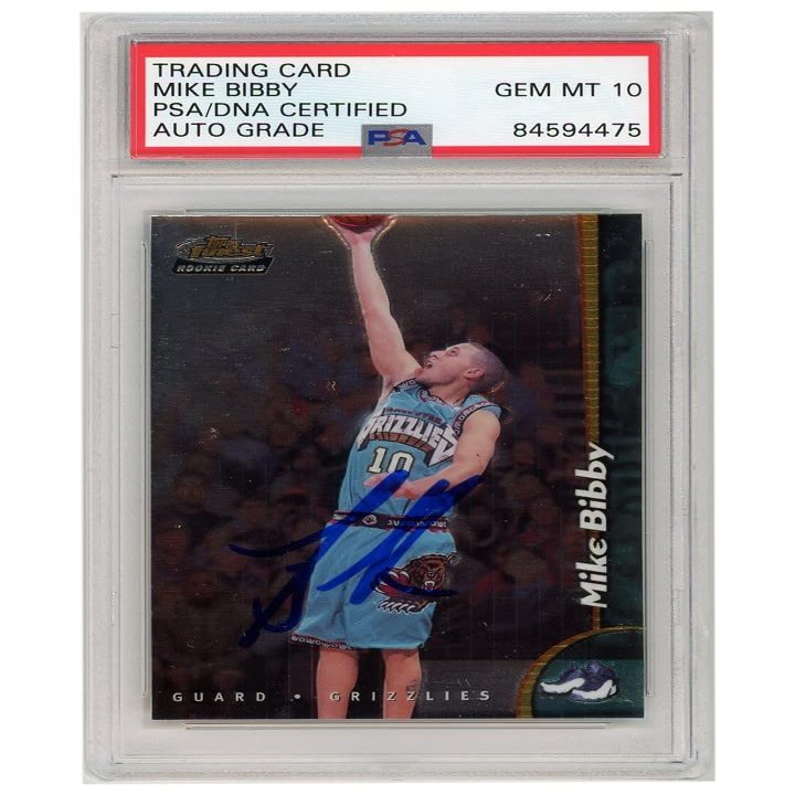 Mike Bibby 1998-99 Topps Finest Rookie Autograph Card #227 PSA/DNA 10