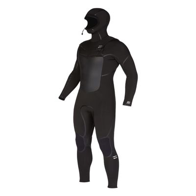 Billabong Mens 5/4mm Absolute Plus Chest Zip Hooded Fullsuit Wetsuits - Black | Small