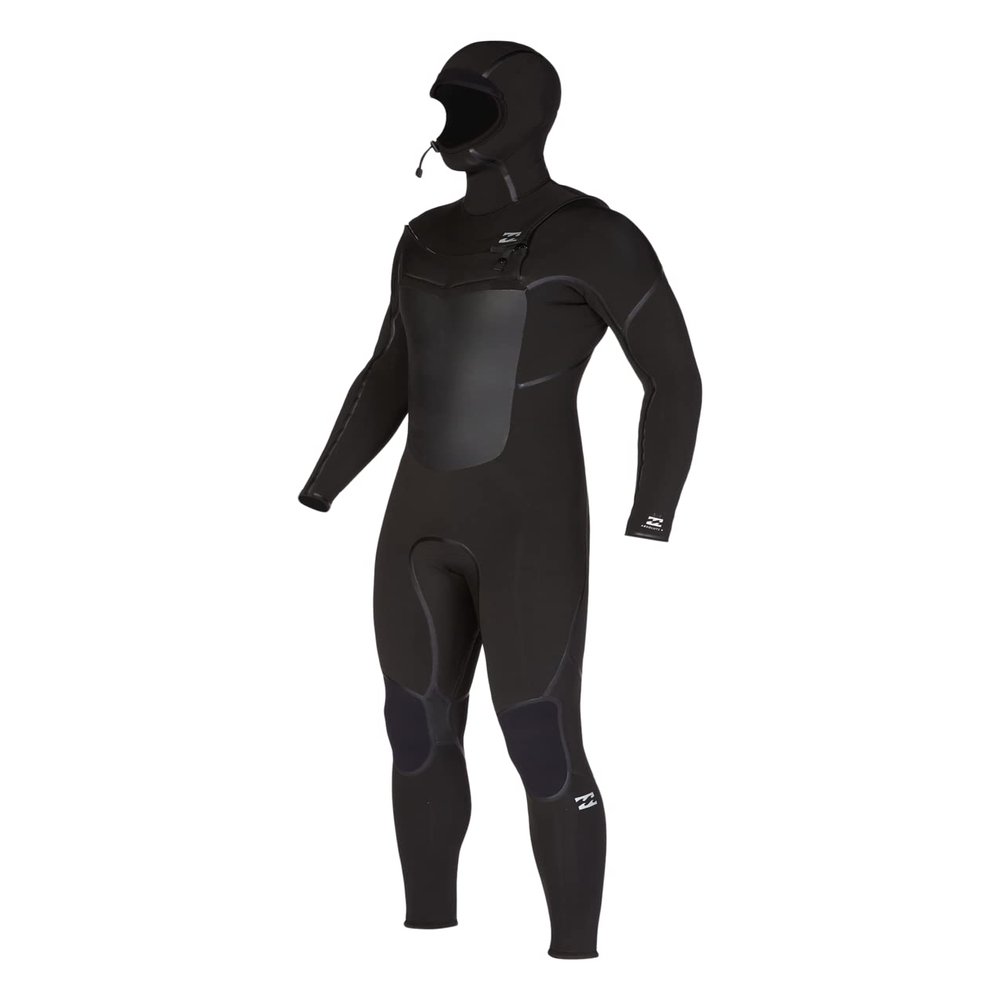 Billabong Mens 5/4mm Absolute Plus Chest Zip Hooded Fullsuit Wetsuits - Black | Small