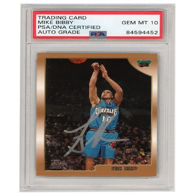 Mike Bibby 1998-99 Topps Rookie Autograph Card #196 PSA/DNA 10
