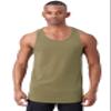 JC DISTRO Mens Basic Elong Longline Drop Cut Scallop-Tail Tank Top Jersey Casual Shirts Militarygreen XX-Large view 1
