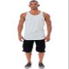 JC DISTRO Mens Basic Elong Longline Drop Cut Scallop-Tail Tank Top Jersey Casual Shirts White 3X-Large view 2