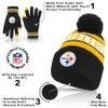 Ultra Game NFL Official Adults Unisex Super Soft Winter Beanie Knit Hat With Extra Warm Touch Screen Gloves, Pittsburgh Steelers, Team Color 1, 1SIZE view 4