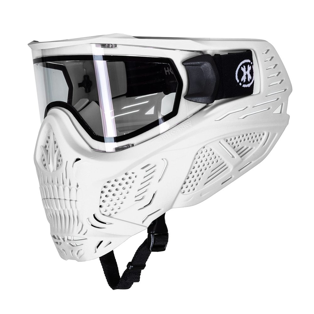 HK Army HSTL Skull Paintball Goggle/Airsoft Mask (White, Clear)