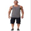 JC DISTRO Mens Basic Elong Longline Drop Cut Scallop-Tail Tank Top Jersey Casual Shirts WarmGrey X-Large view 2