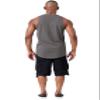 JC DISTRO Mens Basic Elong Longline Drop Cut Scallop-Tail Tank Top Jersey Casual Shirts WarmGrey X-Large view 3