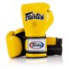 Fairtex Muay Thai Boxing Gloves BGV9 - Heavy Hitter Mexican Style Training & Sparring Gloves for Kick Boxing MMA K1 (Yellow/Black/Black Piping, 14 oz) view 1