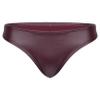 Lejafay Women's High Rise Wetlook PVC Leather Lace Up Shorts Workout Booty Dance Hot Pants 4# Burgundy Small view 1