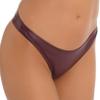 Lejafay Women's High Rise Wetlook PVC Leather Lace Up Shorts Workout Booty Dance Hot Pants 4# Burgundy Small view 3