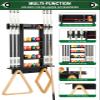 EXTCCT Billiards Pool Cue Rack, Pool Stick Holder Wall Mount Holds 6 Cues and Pool Table Chalk Equipment Accessories, Oak Solid Wooden Billiard Cue Rack for Game Room Club or Men CaveBlack Color view 3