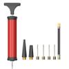HDNNC Portable Ball Pump, Air Pump, Hand Pump Inflator Kit with 4 Needles 2 Nozzle 1 Extension Hose for Basketball Football Volleyball Soccer - Red view 1