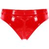 Lejafay Women's High Rise Wetlook PVC Leather Lace Up Shorts Workout Booty Dance Hot Pants 2# Red Large view 4