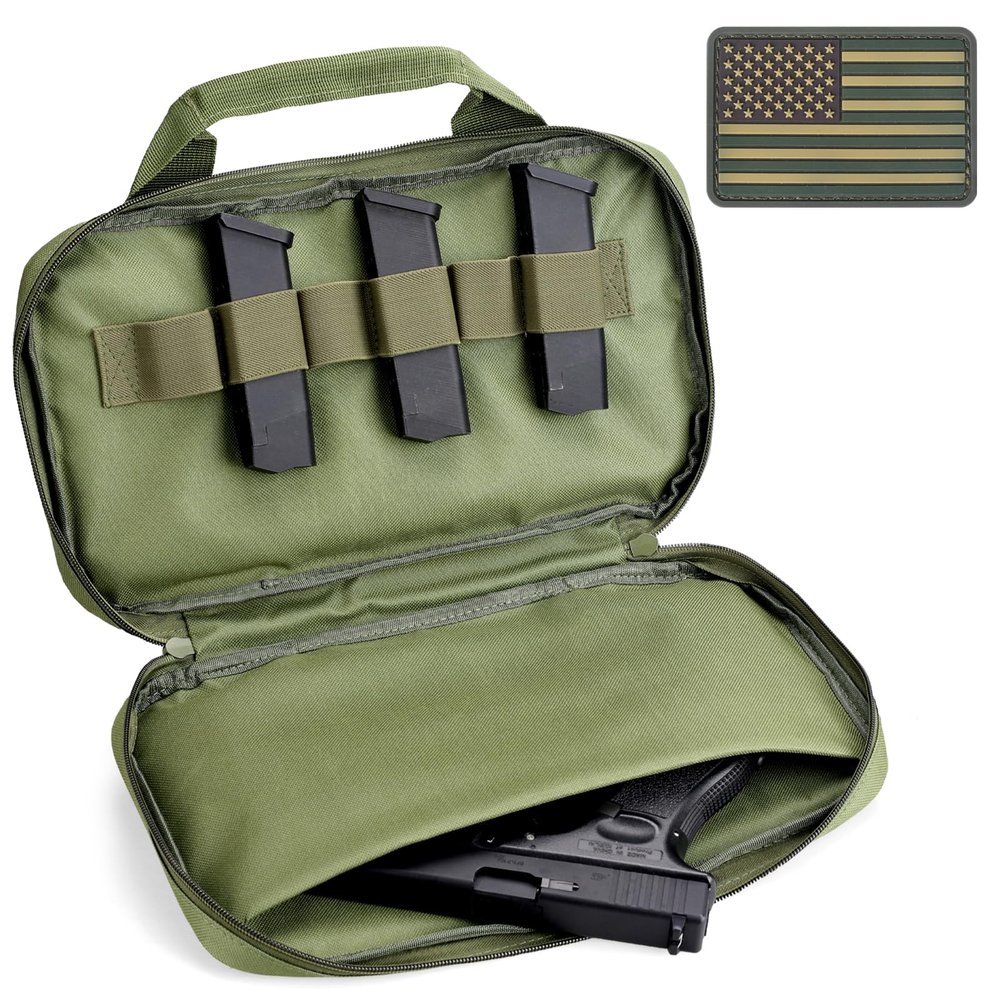 LIVANS Tactical Pistol Gun Case, Padded Handgun Case Double Pistol Wallet Handgun Pistol Soft Cases Rectangle Handguns Pouches