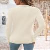Romanstii Lightweight Polo Sweaters for Women Long Sleeve Knitted Pullover Tops Fashion Lapel Collared Shirts Winter Blouse,Beige,XL view 3