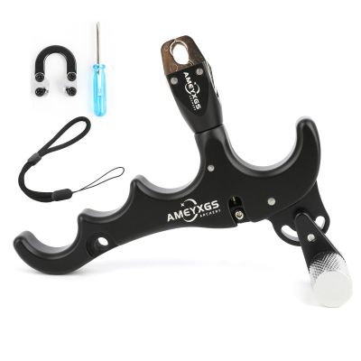 HNZMDY Bow Release for Compound Bow, 360 Rotatable Archery Release Trigger, Compound Bow Release, 4 Finger Thumb Release (Black)