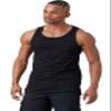 JC DISTRO Mens Basic Elong Longline Drop Cut Scallop-Tail Tank Top Jersey Casual Shirts Black X-Large view 1
