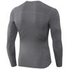 Grey Men's Compression Shirts Long Sleeve, Dry Fit Athletic Workout Gym Shirts Sports Base Layer Top Running T-Shirt view 4