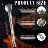 4 Pieces Titanium Long Handle Spork and Spoon Ultralight Portabale Flatware 8.7 Inch Soup Spoon Camping Spork for Outdoor Camping Backpacking Hiking Travel Picnic Tableware (Silver) view 2