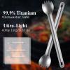 4 Pieces Titanium Long Handle Spork and Spoon Ultralight Portabale Flatware 8.7 Inch Soup Spoon Camping Spork for Outdoor Camping Backpacking Hiking Travel Picnic Tableware (Silver) view 4