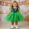 AGQT Baby Girls St Patricks Day Dress Sequin Tulle Soft Lined Formal Princess Dresses for Birthday Party Wedding Green 6-12 Months view 2