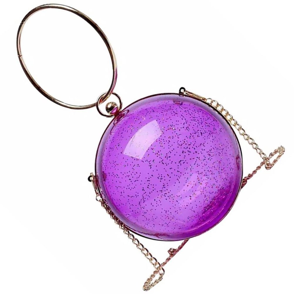 Box Messenger Bag Purple Pearl Ball Mini Women's Pvc