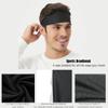 5 Pack Sports Black Headband for Men, Breathable Mesh Design, Reused & Washed Mens Headband Sweat Bands for Running Yoga,Fitness Workout (5 Black) view 2