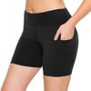 ALWAYS 2 Pack Biker Shorts with Pockets for Women - Soft Stretch High Waisted Yoga Workout 5" Shorts Black Large view 3