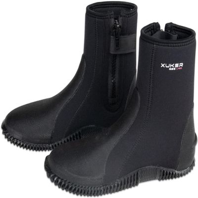 XUKER Premium Neoprene Diving Boots, 3mm & 5mm Water Shoes GBS Wetsuit Booties Side Zipper with Anti-Slip Rubber Sole