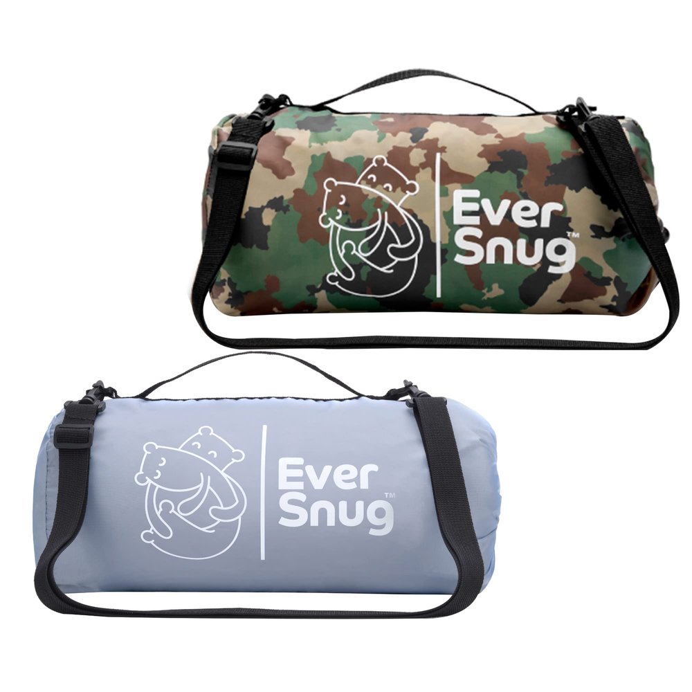 EverSnug Large Waterproof Stadium Blanket Value Pack - Machine Washable Picnic Blanket - Great for Festival, Park, Beach, Tent Camping & Concert | Color Includes Camo & Grey