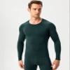 SPVISE Compression Shirt Men Long Sleeve Workout Gym Baselayer Top Green view 2