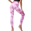 DGHM-JLMY Women High Waisted Seamless Workout Leggings Yoga Pants Fitness Tie Dye Sweatpants Scrunch Butt Lifting Elastic (Pink,X-Small,5,OZ) view 2