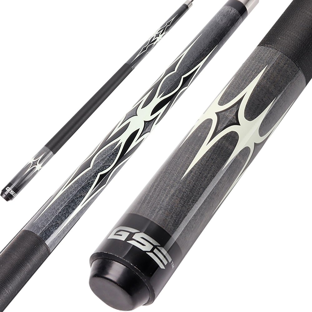 GSE Games & Sports Expert 58" 2-Piece Canadian Maple Hardwood Billiard Pool Cue Sticks for Men/Women, Great for House or Commercial/Bar Use (Grey, 20 Oz)